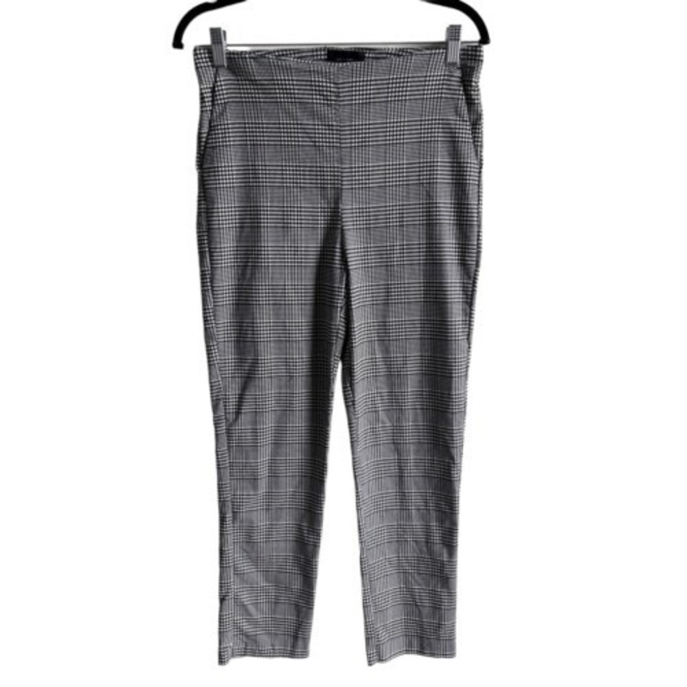 T1 Massimo Fabbro Pants Glen Plaid Ankle Trousers Dark Academia Stretch Slim